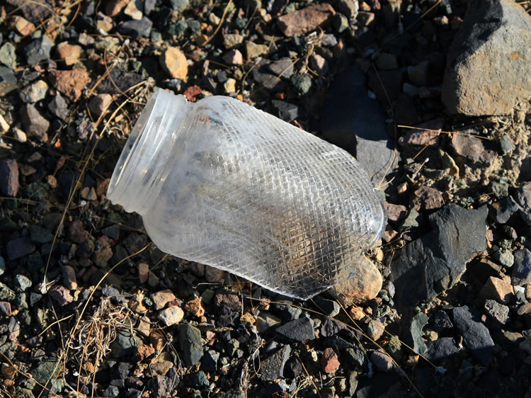 We also find some old bottle fragments, a bed frame, nails, and a couple of flat sites that might have had tent cabins at one time.