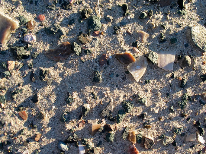 As you would expect, the springs were the site of regular Indian encampments.  The Southern Paiute referred to the springs as Muta.  Vast areas of flakes from tool making can still be seen.