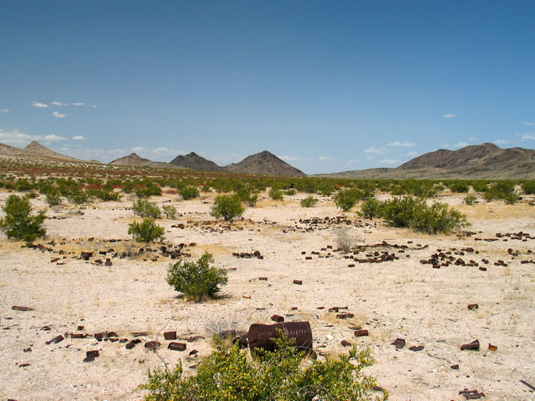 At one time this whole area would have been dotted with small cabins for the mine workers.  Each cabin, of course, would simply toss the trash out back.  The result is these little trash piles that seem to go on forever.