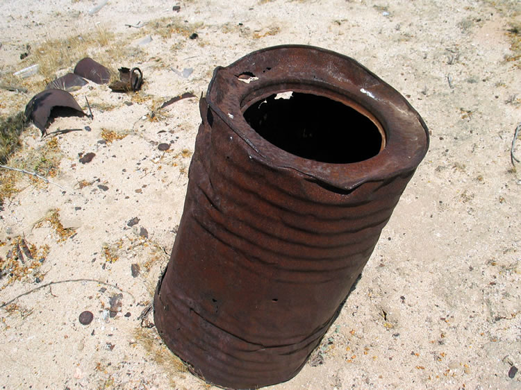 A closer look at one of the many carbide containers.