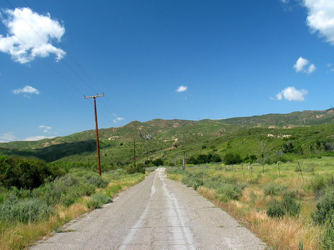 Heading down Black Star Canyon Road with the Santa Ana Mountains in the distance.