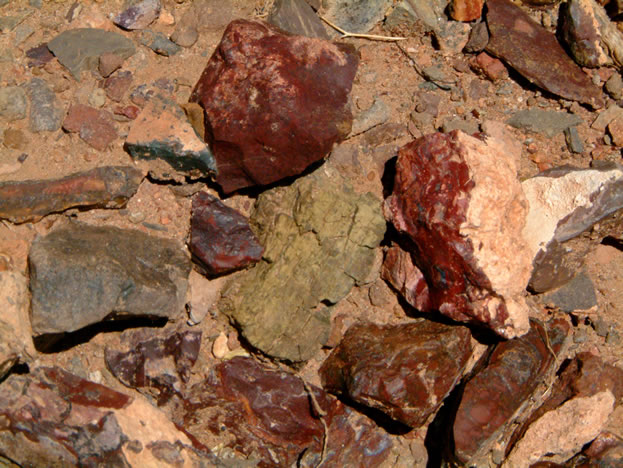 A close-up of the material that can be found at the jasper hills.