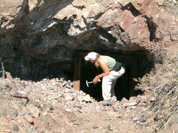 Jamie checking out one of the tunnels at the Old Dominion Mine.