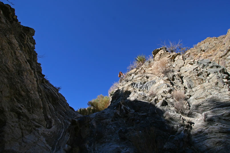 Niki looking down at the waterfall.