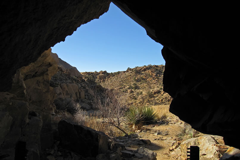 This view is looking back out the tunnel entrance.