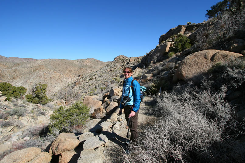 Niki's enjoying this new route to the Eagle Cliff area because it's already proven to be quite a bit more scenic than the route from Split Rock that we used before.  Also, we're both excited because our goal this time is to try to locate the lower Eagle Cliff mine site which is in the canyon below the rockshelter cabin and is infrequently visited due to its difficult access.