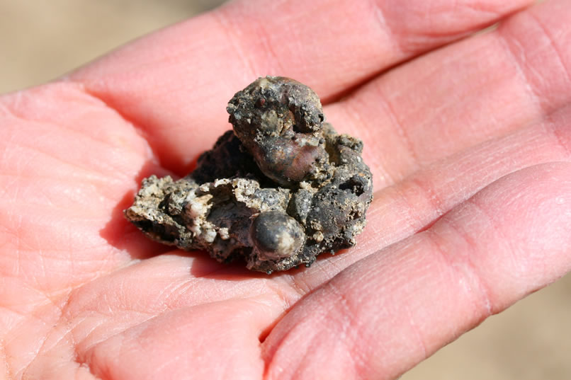 A closer look at a lump of slag.