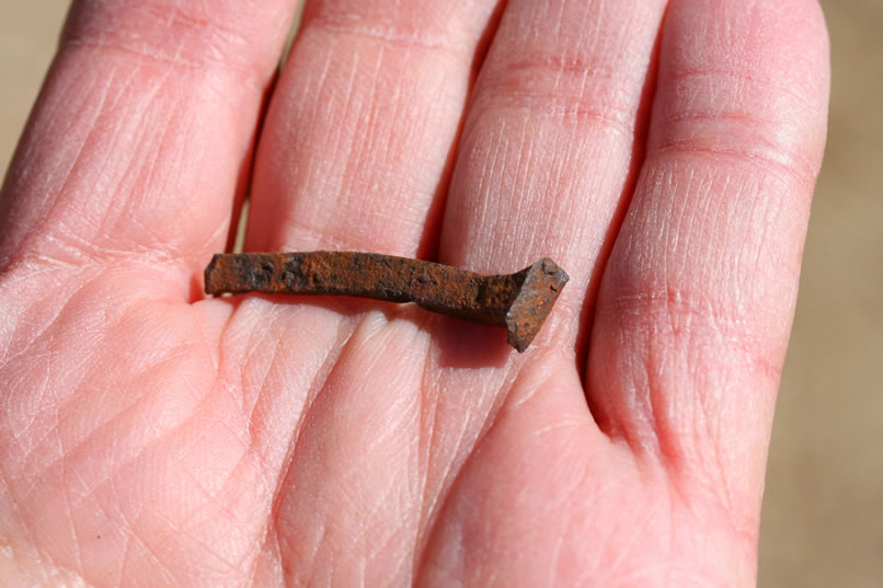 An old square nail.