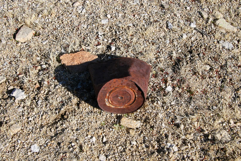 A nearby hole and cap can lets us know that this mine, too, fits into the late 1800's to early 1900's time frame of so many of the mines in the area.