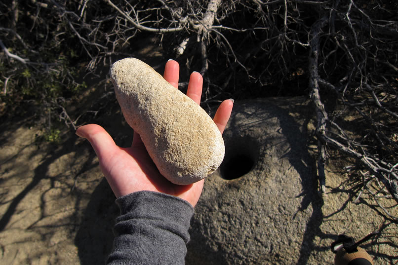 A little scouting around the area turns up what appears to be one of the pestles used to grind acorns in the mortars.  Now that's a nice way to end a trip!