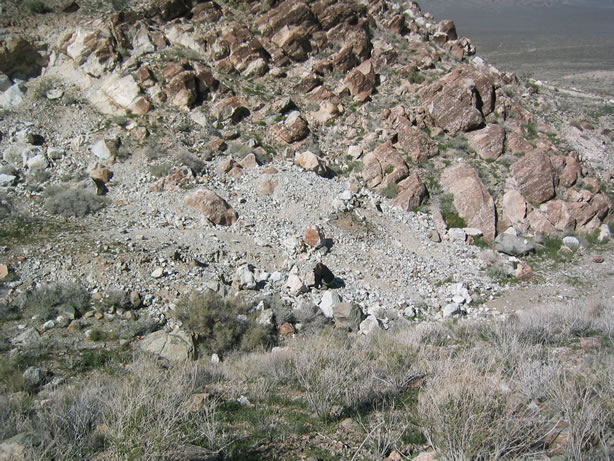 Looking down at the tri-color marble quarry.