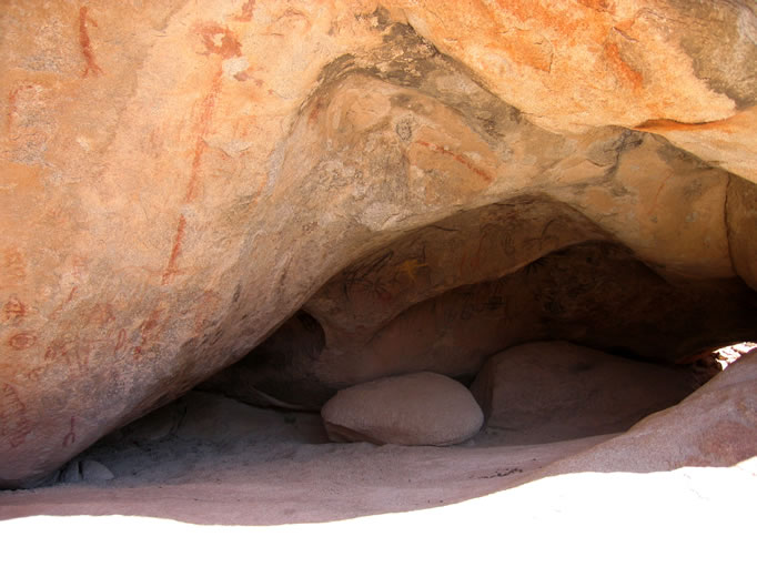 Blue Sun Shelter was used by the Kumeyaay and Northern Dieguino Indians.