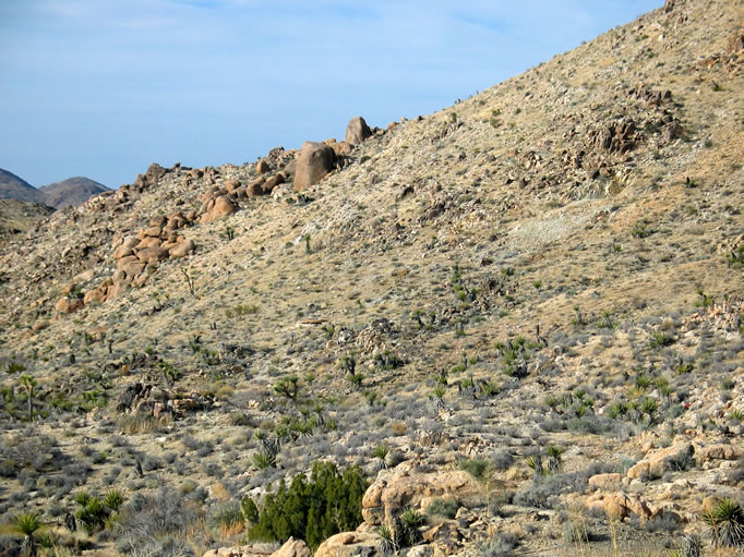 If you look below and to the left of the tailings pile you can just make out the arrastra.