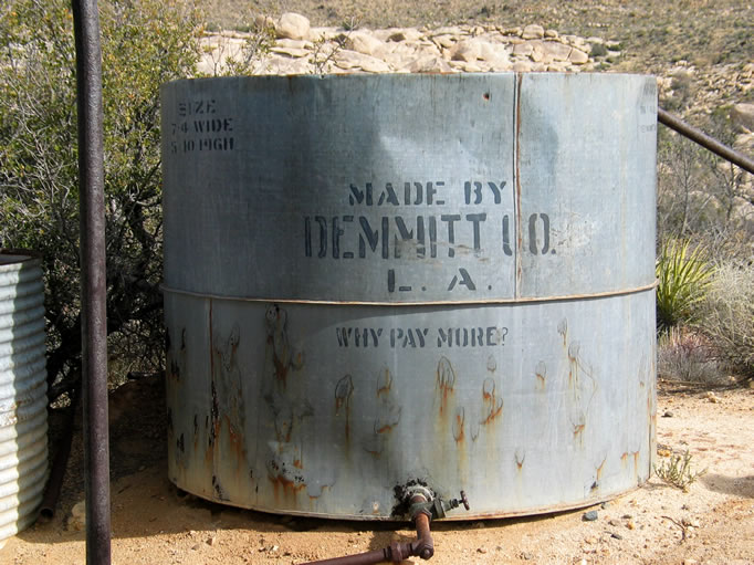 Water was tough to come by.  This tank held water pumped from the mill's well.  The tank to the left held recycled water.