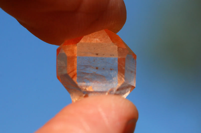 Niki, on the other hand, has hit the jackpot!  This large, topaz colored crystal is gorgeous.