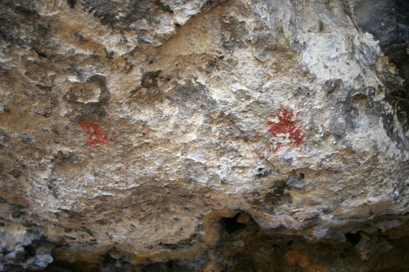 Although these two indistinct red blobs might not appear very interesting, they were certainly important for the shaman who painted them.