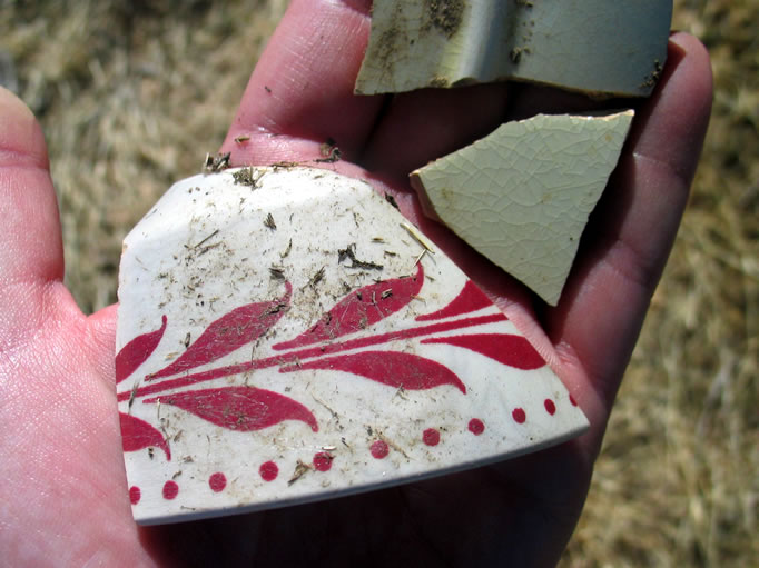 The cabin site is devoid of a cabin, but it has lots of interesting debris.