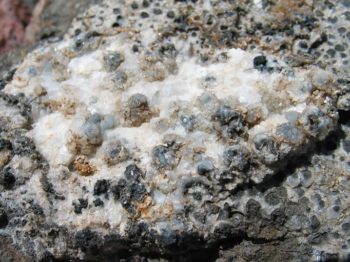 Some of the rocks were covered with what appeared to be calcite.