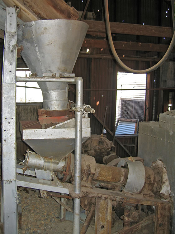 The ore hopper to feed the kiln.