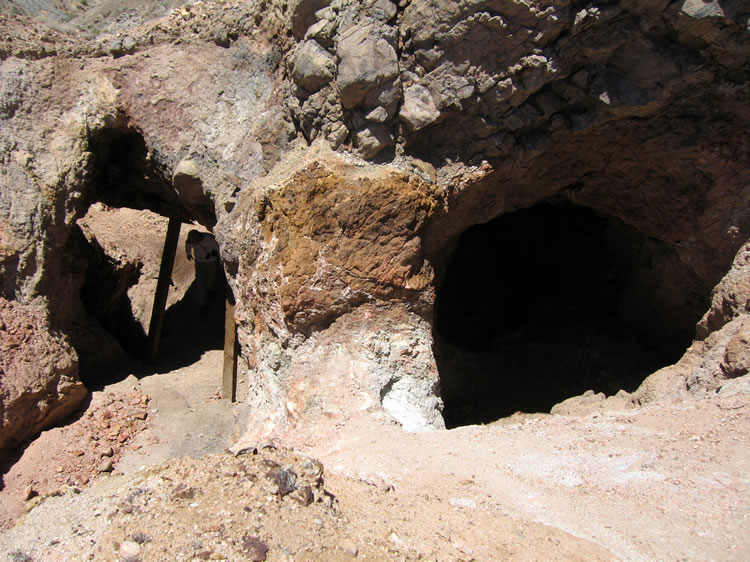 A short hike to the east are some old mine workings.