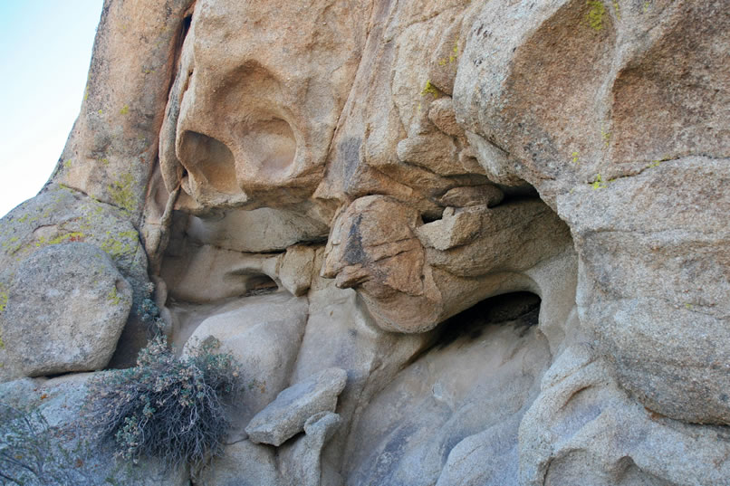 With a good imagination you can see a variety of images in the boulders.  This one looks a lot like a skull.