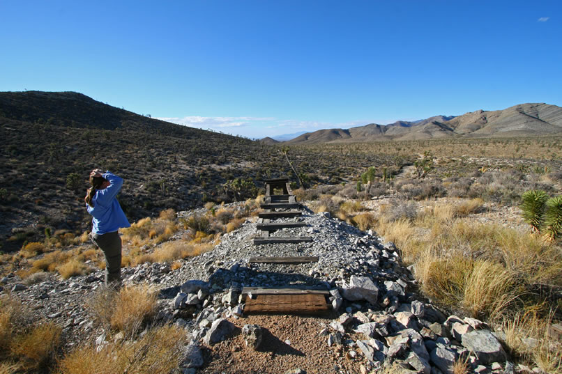 It looks like at one time there were rails leading out to the tailings pile.