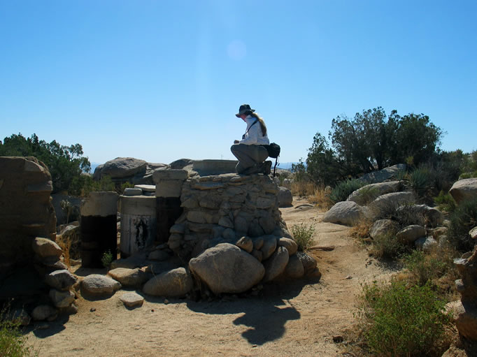 Niki checks out part of the ingenious water catchment and storage system.