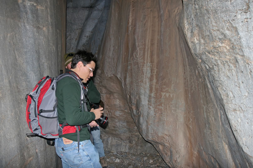 Who were these ancient rock climbing artists who used this winding slot canyon as their palette?  What was their motivation?  What was their life like?  Unfortunately, we'll never know the answers to these questions.  We do know that for a short time today we feel a sense of harmony with them.