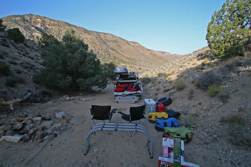 Dawn nudges us awake at our backcountry camp.