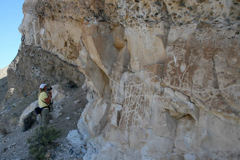 Our first stop is at an interesting petroglyph site.