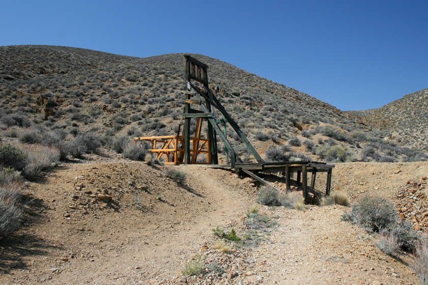 The headframe has been partially restored.