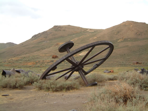 This elegantly crafted iron wheel looks like a giant gyroscope from a UFO.