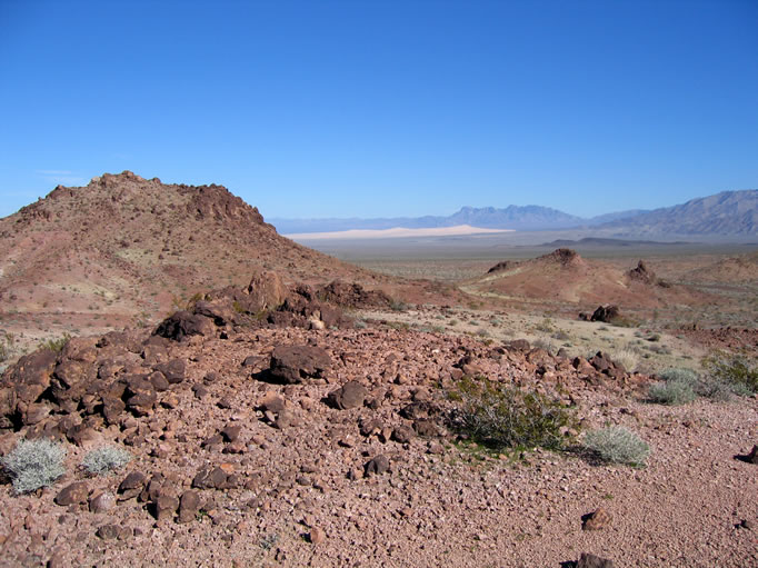 The Kelso Dunes and Providence Mountains in the distance.