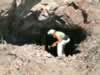 Jamie checking out one of the tunnels at the Old Dominion Mine. (99kb)