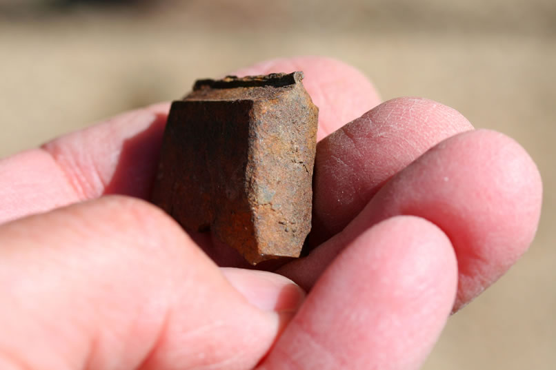 Broken drill steel bits.