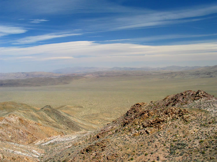 Even the view from the top is compromised by the haze of blowing dust and sand below.