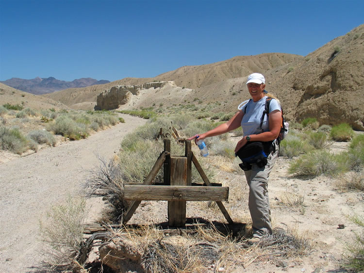 Finally, after finding nothing but wooden debris, we come upon a few of the A-frames that are still standing.  These would have supported a riding beam which in turn supported the single iron rail of the 28 mile long monorail line.