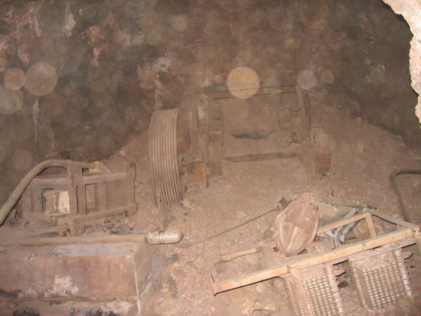 Machinery in a side tunnel.
