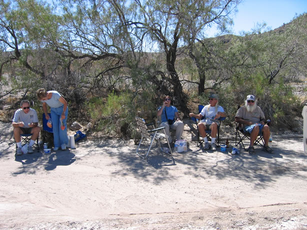 Lunch under desert willows.