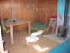 Inside the cabin.  Cozy, huh? (58kb)