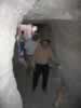 Toby leads Al and Ken through the tri-level dugout. (46kb)