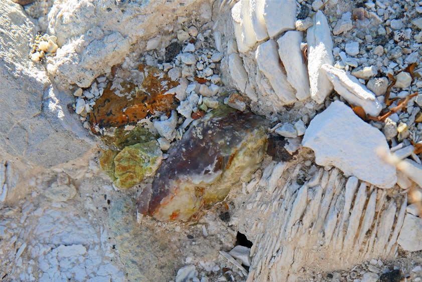 In the same area are some larger pieces still in the ground.