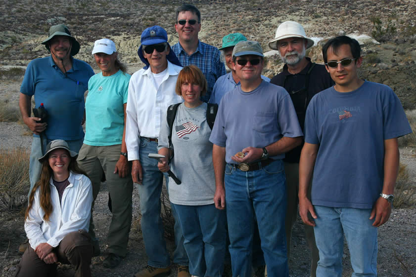 Finally, though, he immortalizes our hardy band of rockhounds!  It was a great day today and we owe it all to Donald Kasper, who towers over us in the back row.