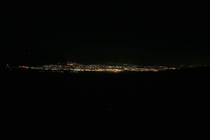As dusk turns to night we have a ringside seat to a sparkling and twinkling world below.