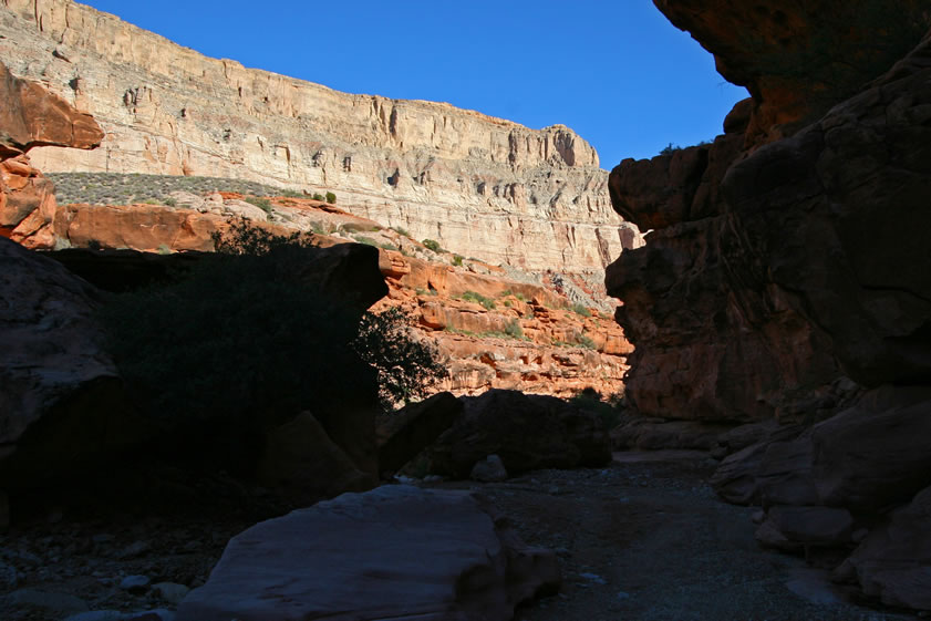 Hualapai Canyon twists its way lower as we're treated to a stunning interplay of colors and shapes.