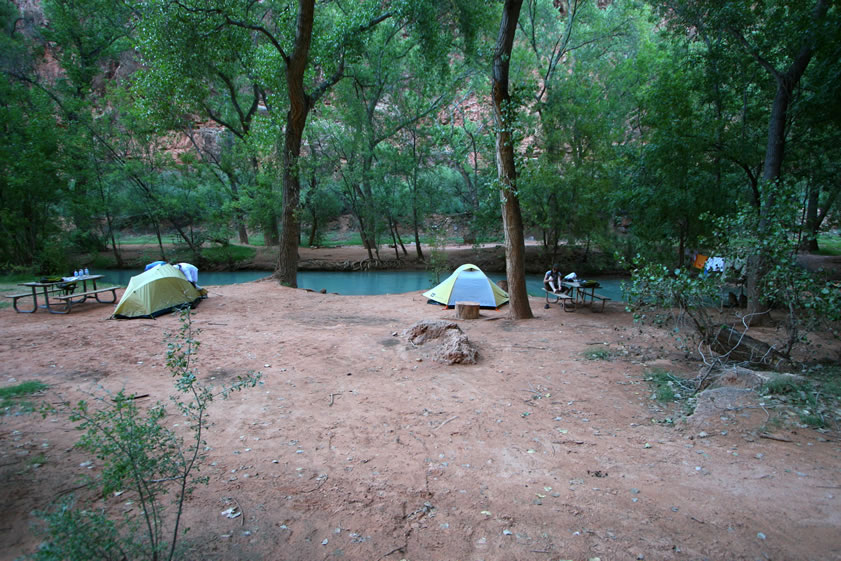 The climb back up Mooney Falls isn't as hard as we expect and soon we're back at camp.