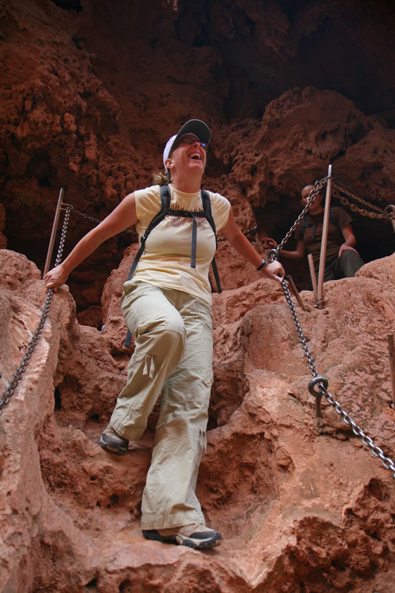 Jenny says, "I've got to go down that!  You've got to be kidding!"