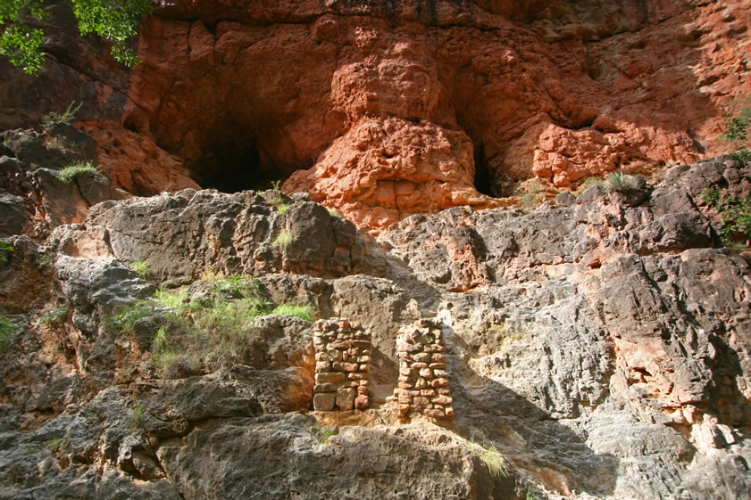 Meanwhile, Jamie is exploring an old mining area near camp.  Here's an interesting stacked stone structure.