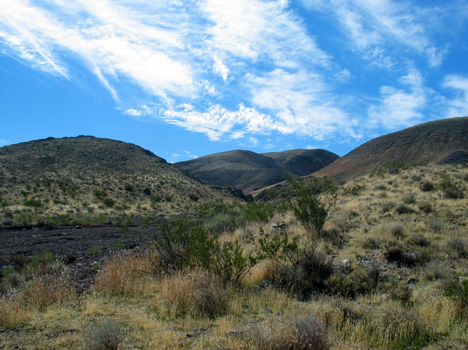 Our GPS told us that we were nearing the most likely location; our watches told us that we'd better find something soon!  Let's try up this canyon.