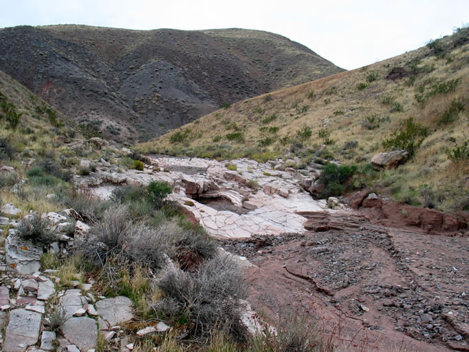 We picked this one as our route because it had an interesting formation visible in the wash bottom.